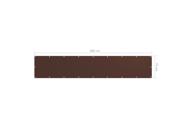 altanafskærmning 75x400 cm oxfordstof brun - Brun - Havemøbler - Balkon - Sikkerhed & læhegn balkon - Altanafskærmning