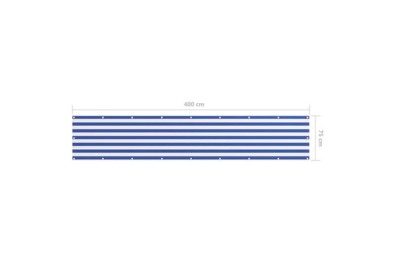 altanafskærmning 75x400 cm oxfordstof hvid og blå - Flerfarvet - Altanafskærmning