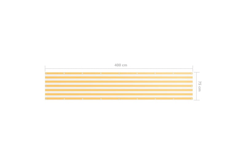 altanafskærmning 75x400 cm oxfordstof hvid og gul - Flerfarvet - Altanafskærmning