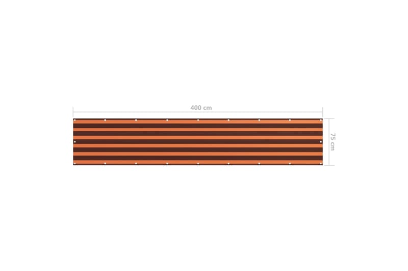 altanafskærmning 75x400 cm oxfordstof orange og brun - Flerfarvet - Havemøbler - Balkon - Sikkerhed & læhegn balkon - Altanafskærmning