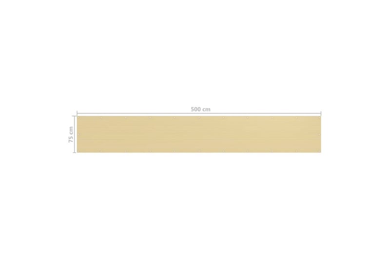 altanafskærmning 75x500 cm HDPE beige - Beige - Altanafskærmning