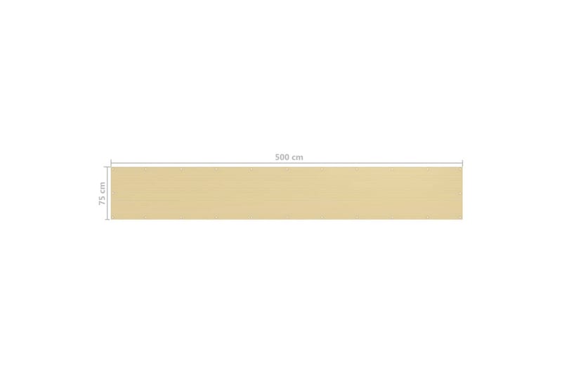 altanafskærmning 75x500 cm HDPE beige - Beige - Havemøbler - Balkon - Sikkerhed & læhegn balkon - Altanafskærmning