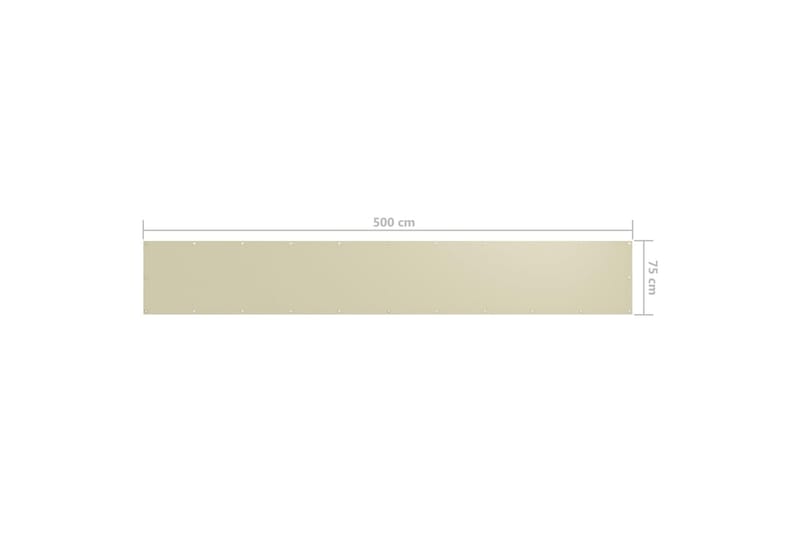 altanafskærmning 75x500 cm oxfordstof cremefarvet - Creme - Altanafskærmning