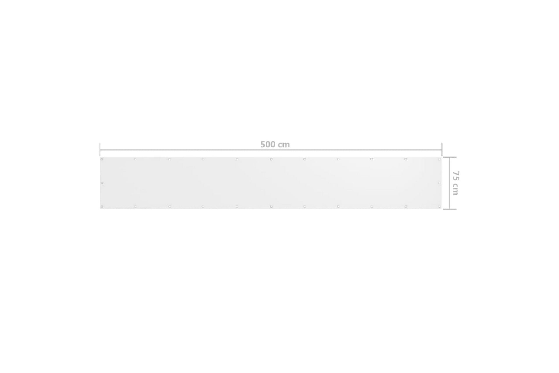 altanafskærmning 75x500 cm oxfordstof hvid - Hvid - Havemøbler - Balkon - Sikkerhed & læhegn balkon - Altanafskærmning