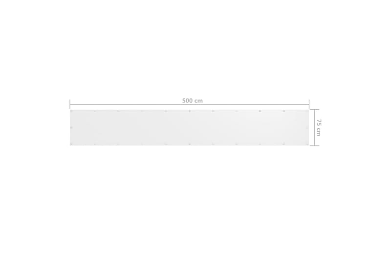 altanafskærmning 75x500 cm oxfordstof hvid - Hvid - Havemøbler - Balkon - Sikkerhed & læhegn balkon - Altanafskærmning