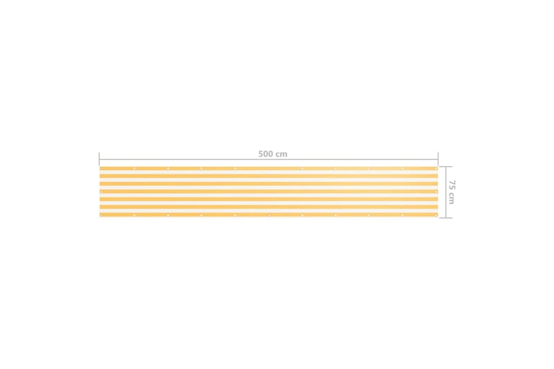 altanafskærmning 75x500 cm oxfordstof hvid og gul - Flerfarvet - Altanafskærmning