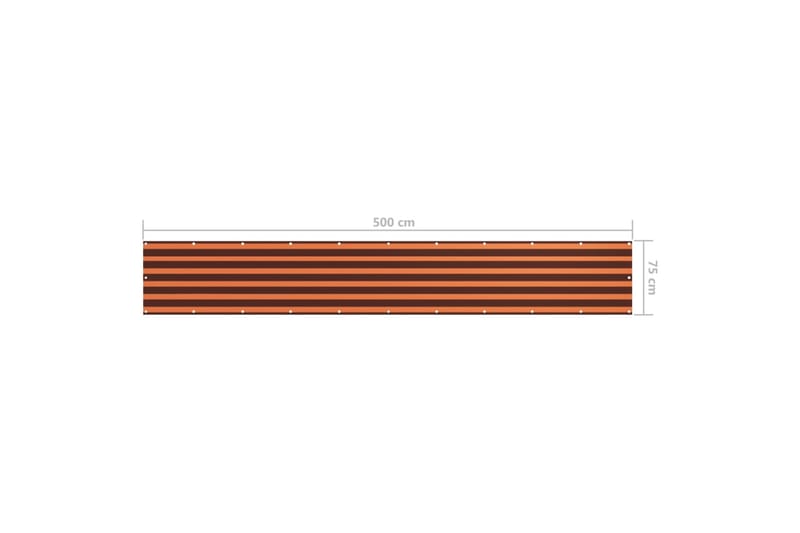 altanafskærmning 75x500 cm oxfordstof orange og brun - Flerfarvet - Altanafskærmning