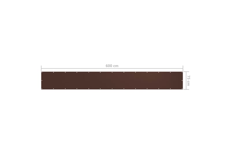 altanafskærmning 75x600 cm oxfordstof brun - Brun - Altanafskærmning