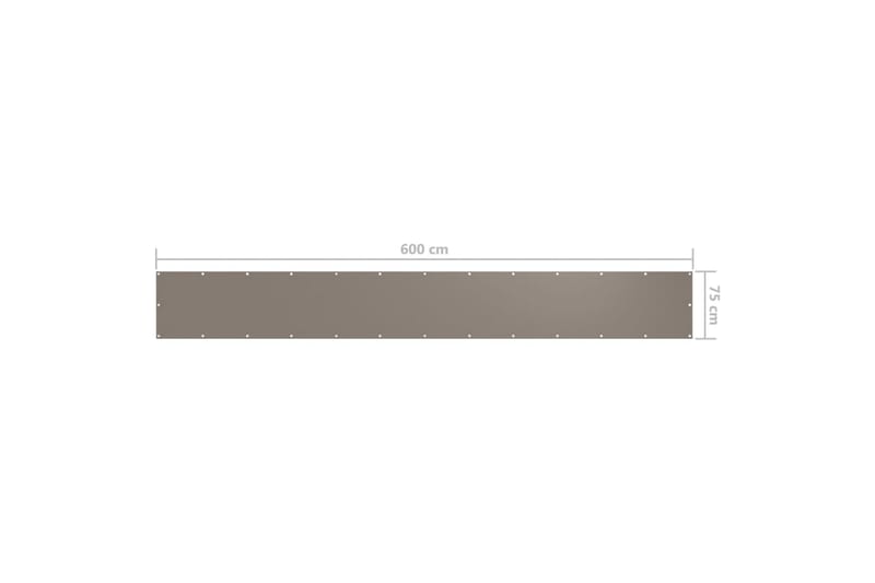 altanafskærmning 75x600 cm oxfordstof gråbrun - Gråbrun - Altanafskærmning