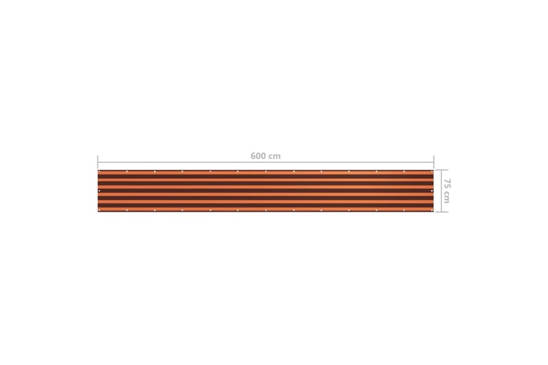 altanafskærmning 75x600 cm oxfordstof orange og brun - Flerfarvet - Havemøbler - Balkon - Sikkerhed & læhegn balkon - Altanafskærmning