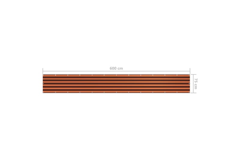 altanafskærmning 75x600 cm oxfordstof orange og brun - Flerfarvet - Altanafskærmning
