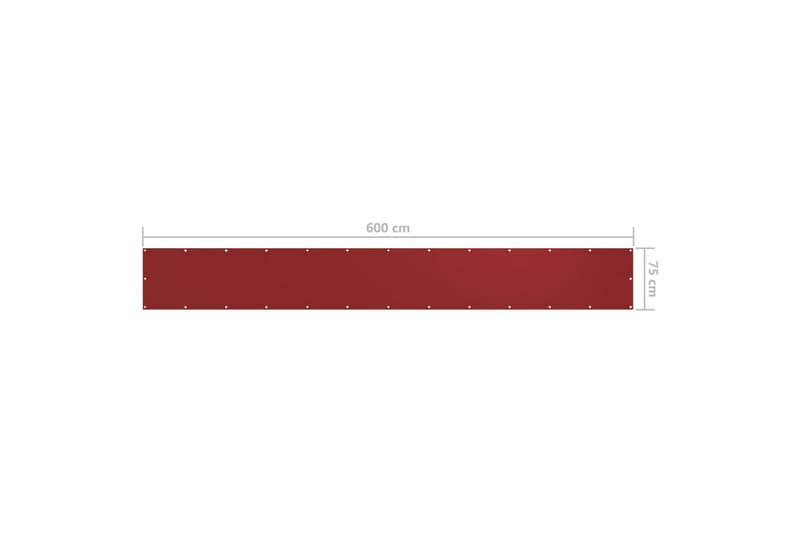 altanafskærmning 75x600 cm oxfordstof rød - Rød - Altanafskærmning
