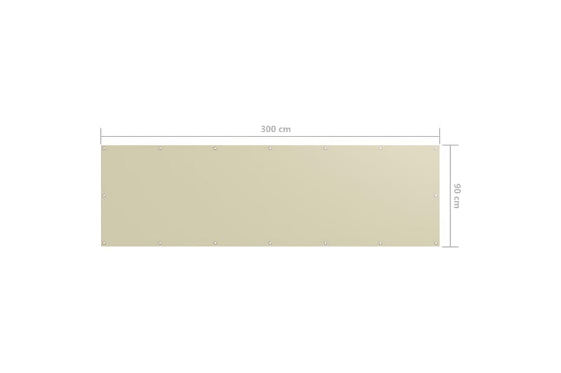 altanafskærmning 90x300 cm oxfordstof cremefarvet - Creme - Altanafskærmning