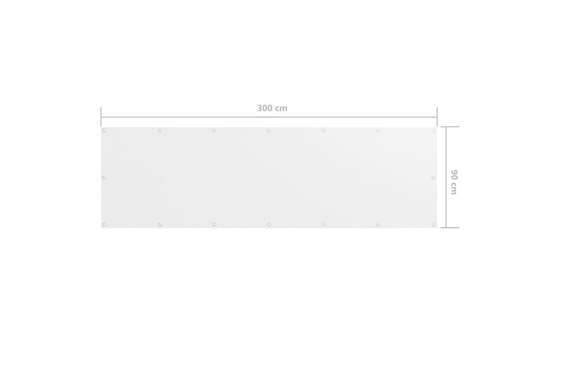 altanafskærmning 90x300 cm oxfordstof hvid - Hvid - Havemøbler - Balkon - Sikkerhed & læhegn balkon - Altanafskærmning