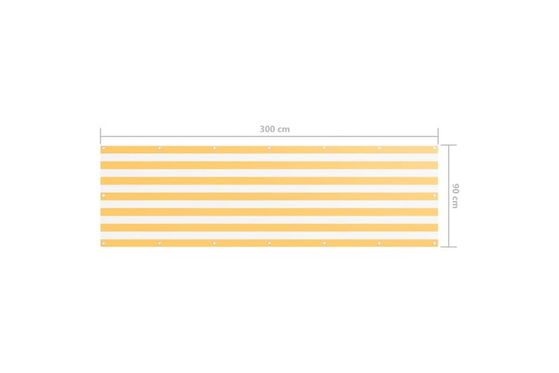 altanafskærmning 90x300 cm oxfordstof hvid og gul - Flerfarvet - Havemøbler - Balkon - Sikkerhed & læhegn balkon - Altanafskærmning
