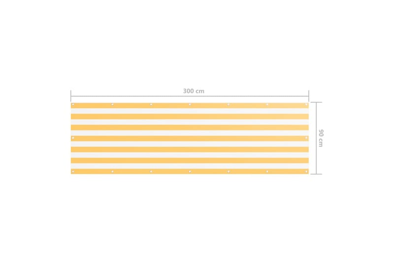 altanafskærmning 90x300 cm oxfordstof hvid og gul - Flerfarvet - Altanafskærmning