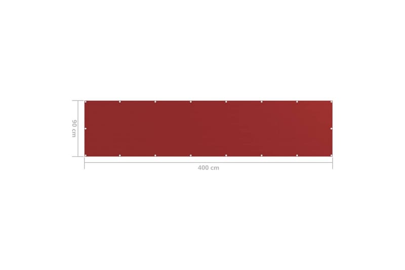 altanafskærmning 90x400 cm HDPE rød - Rød - Altanafskærmning