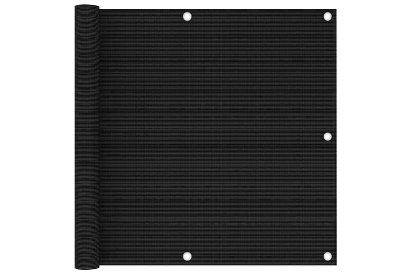 altanafskærmning 90x400 cm HDPE sort - Sort - Altanafskærmning