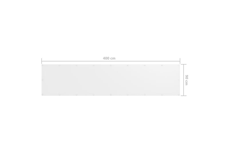 altanafskærmning 90x400 cm oxfordstof hvid - Hvid - Havemøbler - Balkon - Sikkerhed & læhegn balkon - Altanafskærmning