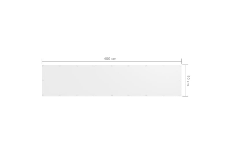 altanafskærmning 90x400 cm oxfordstof hvid - Hvid - Altanafskærmning