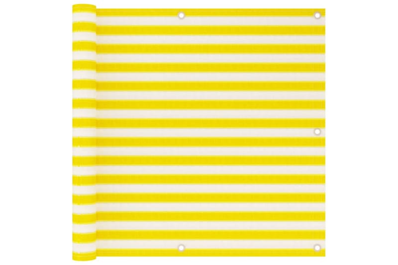 altanafskærmning 90x500 cm HDPE gul og hvid - Flerfarvet - Altanafskærmning