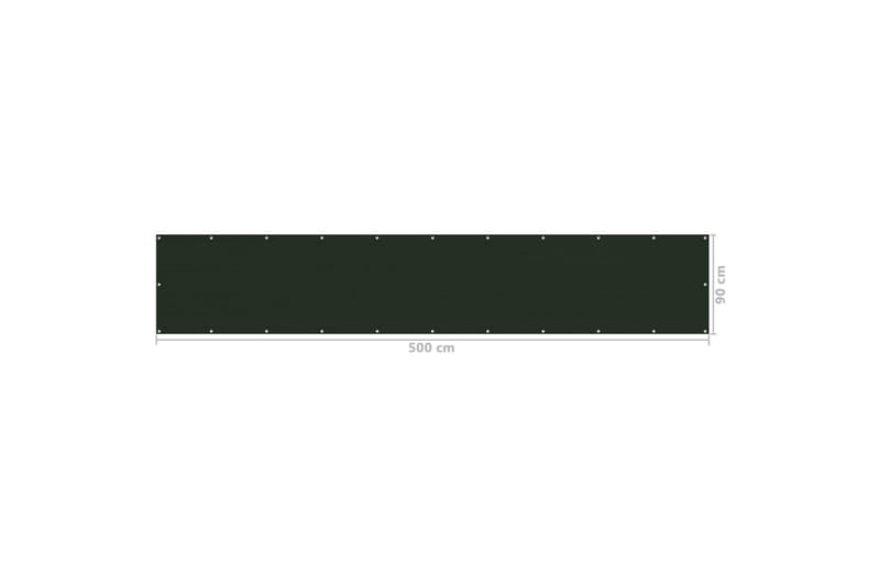 altanafskærmning 90x500 cm HDPE mørkegrøn - Grøn - Altanafskærmning