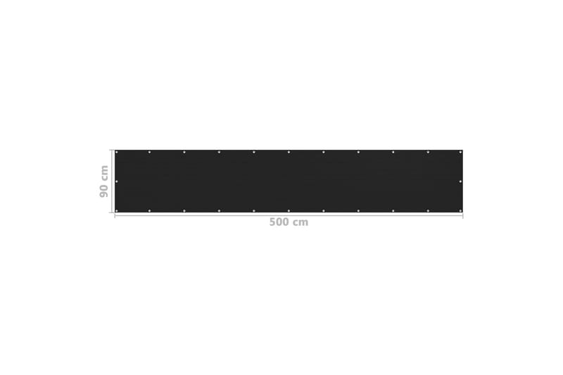 altanafskærmning 90x500 cm HDPE sort - Sort - Altanafskærmning