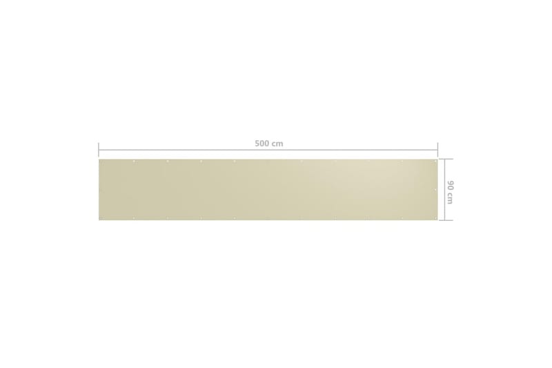 altanafskærmning 90x500 cm oxfordstof cremefarvet - Creme - Havemøbler - Balkon - Sikkerhed & læhegn balkon - Altanafskærmning