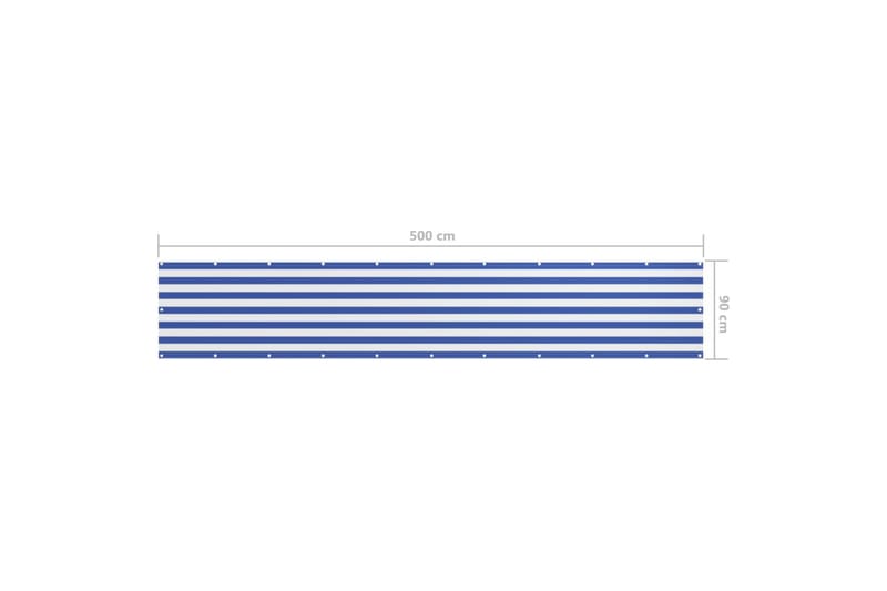altanafskærmning 90x500 cm oxfordstof hvid og blå - Flerfarvet - Altanafskærmning