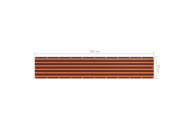 altanafskærmning 90x500 cm oxfordstof orange og brun - Flerfarvet - Altanafskærmning