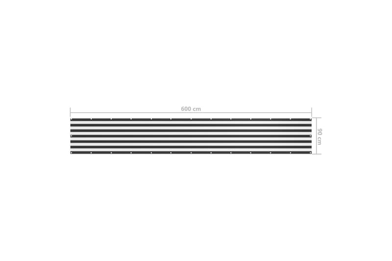 altanafskærmning 90x600 cm oxfordstof antracitgrå og hvid - Flerfarvet - Altanafskærmning