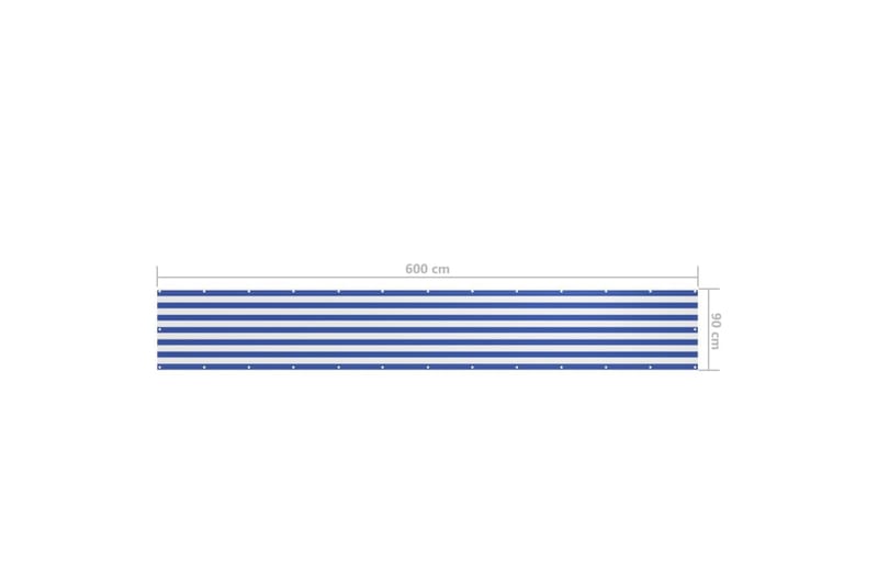 altanafskærmning 90x600 cm oxfordstof hvid og blå - Flerfarvet - Altanafskærmning