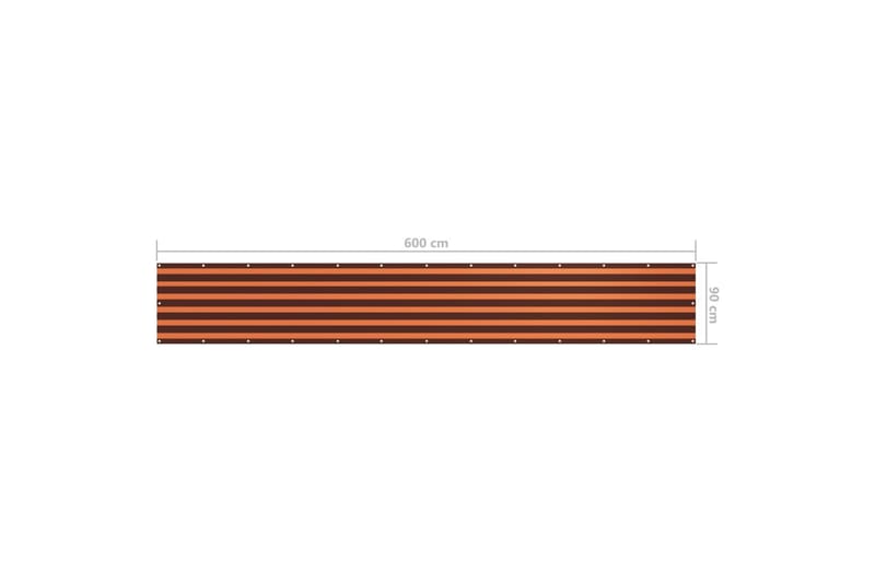 altanafskærmning 90x600 cm oxfordstof orange og brun - Flerfarvet - Havemøbler - Balkon - Sikkerhed & læhegn balkon - Altanafskærmning