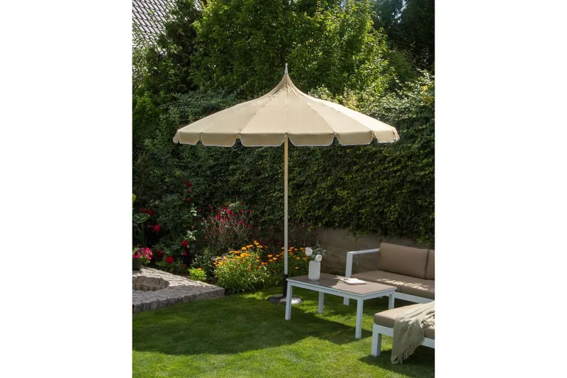 Balkongparasoll Beliani Minoa Beige Beige - Havemøbler - Solafskærmning - Parasoller - Balkonparasol