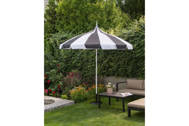Balkongparasoll Beliani Minoa Beige Black||White - Havemøbler - Solafskærmning - Parasoller - Balkonparasol