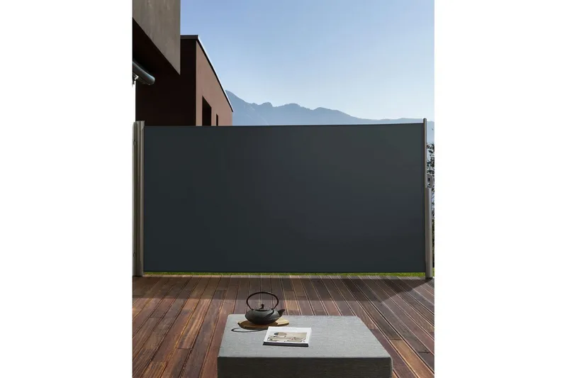 Sidomarkis Beliani Dorio Beige/Silver, 305x9x160 cm Grey||Silver 305x9x160 cm VALUE_MISSING_1 - Havemøbler - Balkon - Sikkerhed & læhegn balkon - Altanafskærmning
