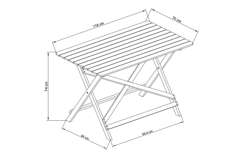118x70x74cm - Havemøbler - Havebord - Spisebord & havebord