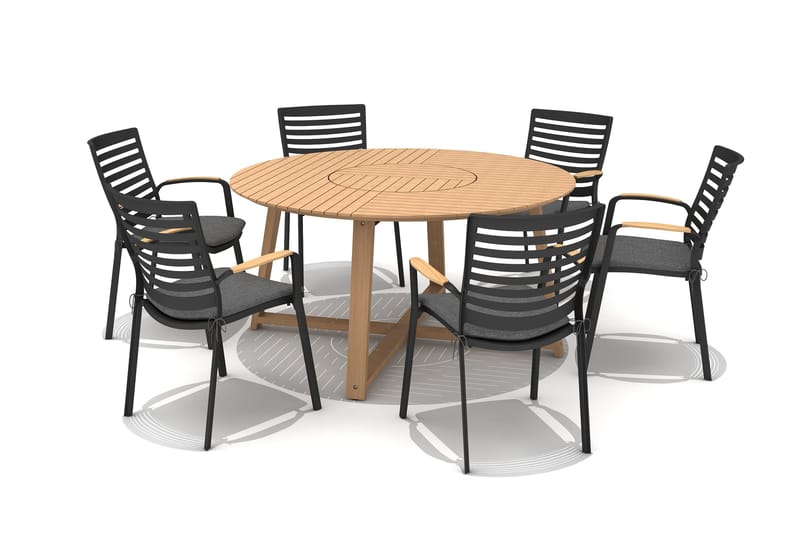 Agate Udendørsbord Rund Ø 150 cm - Træ - Havemøbler - Havebord - Spisebord & havebord