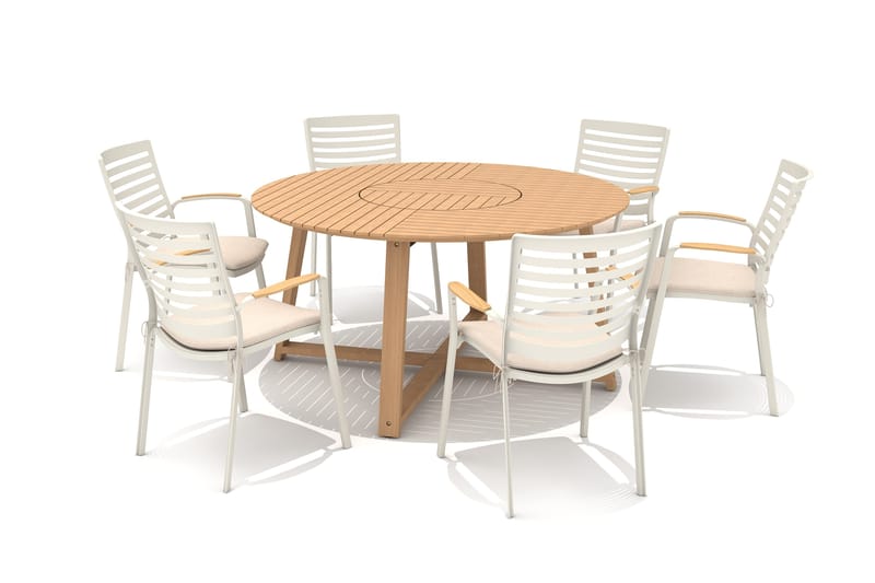 Agate Udendørsbord Rund Ø 150 cm - Træ - Havemøbler - Havebord - Spisebord & havebord