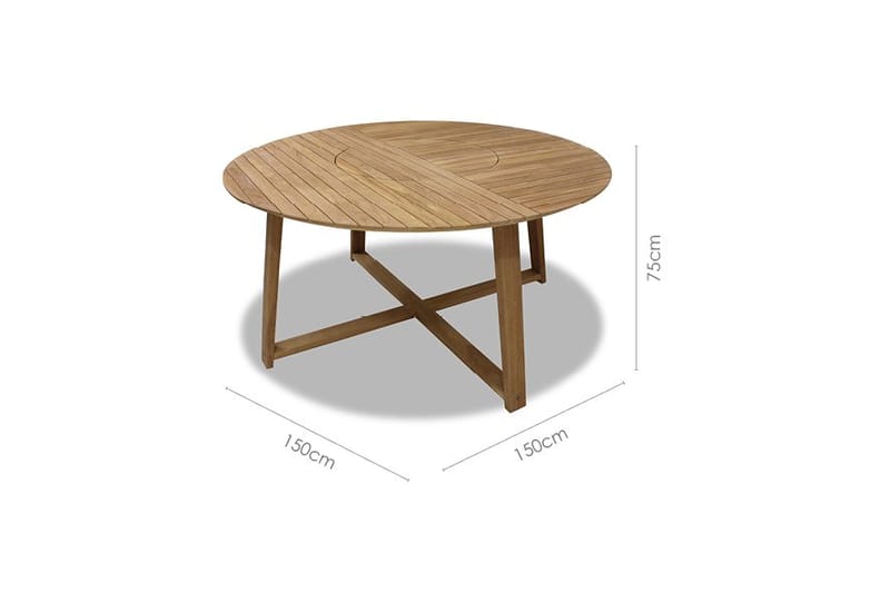 Agate Udendørsbord Rund Ø 150 cm - Træ - Havemøbler - Havebord - Spisebord & havebord