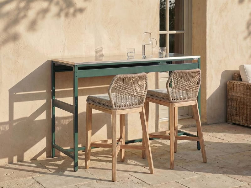 Barbord til udendørs brug Maenza 120 cm - grøn/sort - Havemøbler - Havebord - Barbord udendørs