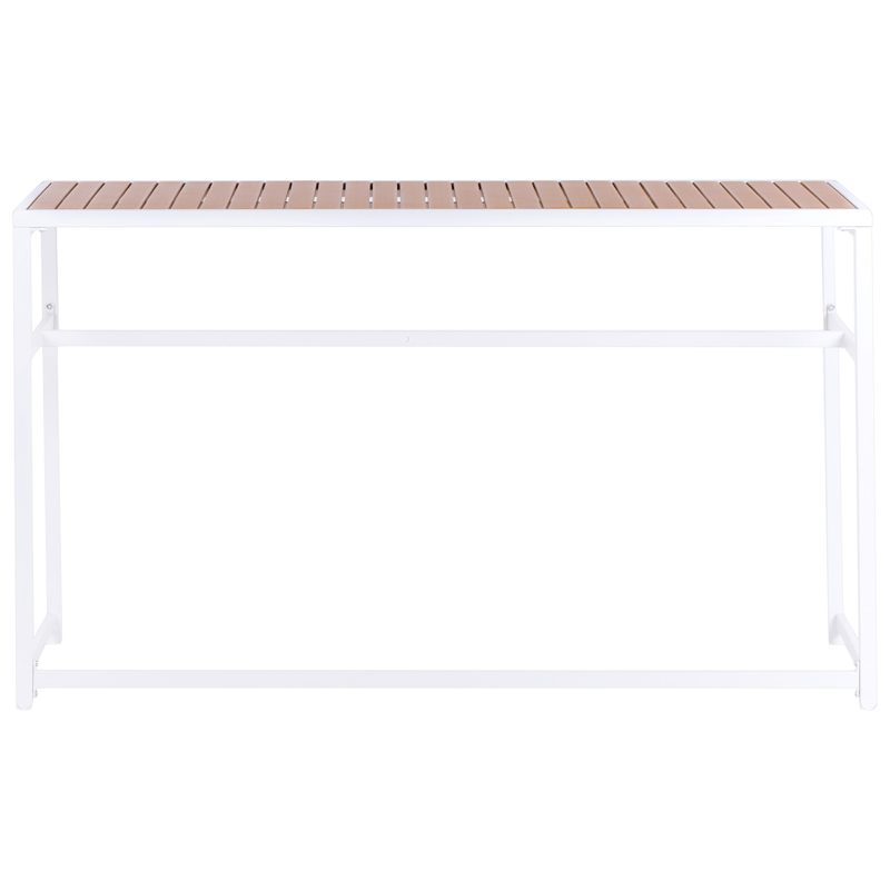 Barbord udendørs Avetrana 50x150 cm - Hvid/Brun - Havemøbler - Havebord - Barbord udendørs