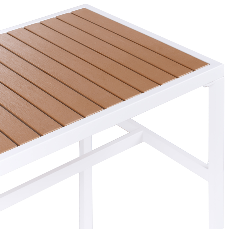 Barbord udendørs Avetrana 50x150 cm - Hvid/Brun - Havemøbler - Havebord - Barbord udendørs