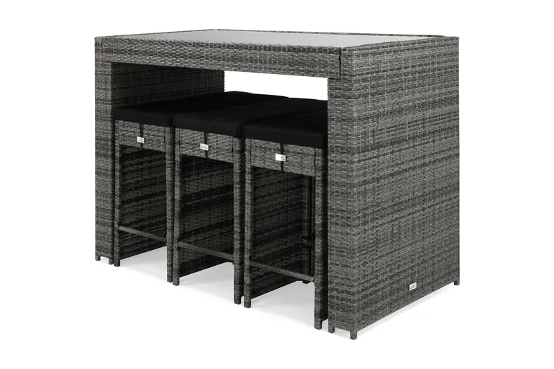 Bahamas Barsæt med 6 st Barstole, Grå