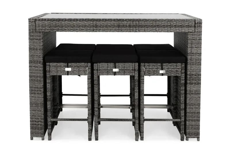 Bahamas Barsæt med 6 st Barstole - Grå - Havemøbler - Udendørsgruppe - Havesæt