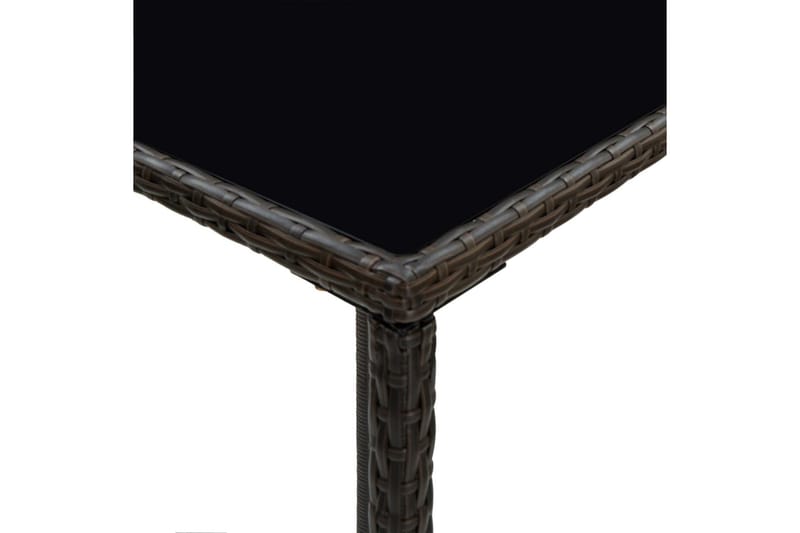 barbord til haven 70x70x110 cm polyrattan og glas brun - Brun - Havemøbler - Havebord - Barbord udendørs