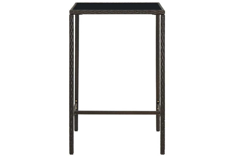 barbord til haven 70x70x110 cm polyrattan og glas brun - Brun - Havemøbler - Havebord - Barbord udendørs