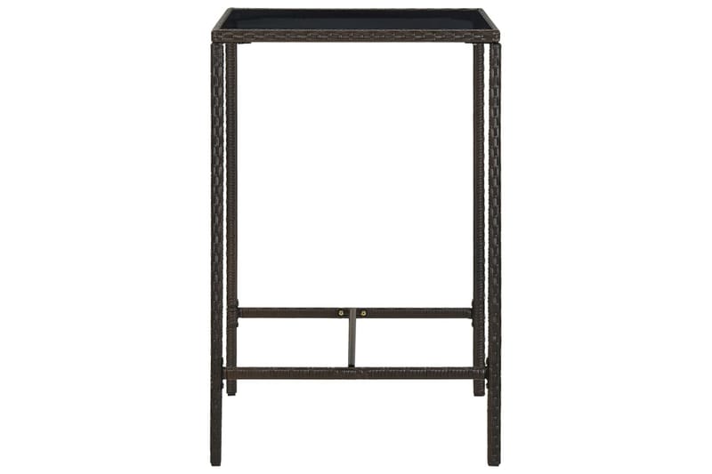 barbord til haven 70x70x110 cm polyrattan og glas brun - Brun - Havemøbler - Havebord - Barbord udendørs