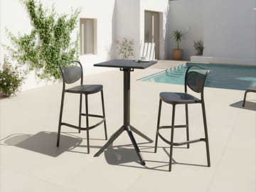 Barbord udendørs Lemnos 60 cm - sort - Havemøbler - Havebord - Barbord udendørs