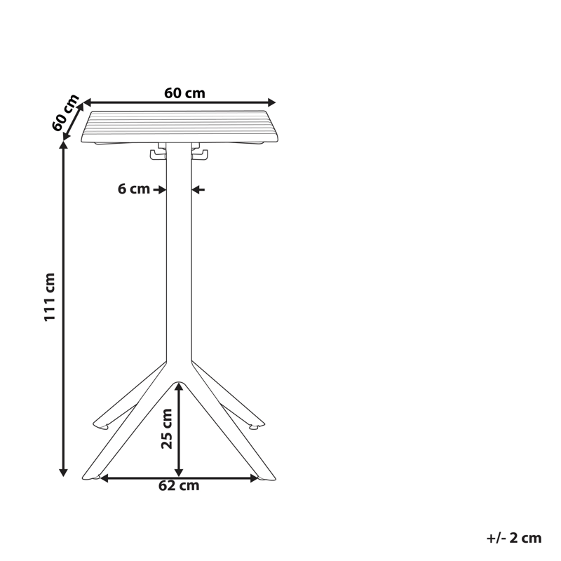 Barbord udendørs Lemnos 60x60 cm - beige - Havemøbler - Havebord - Barbord udendørs